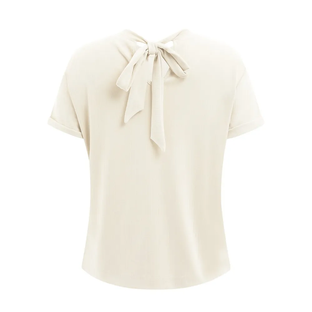 Short-Sleeve Sharon Bowed Top