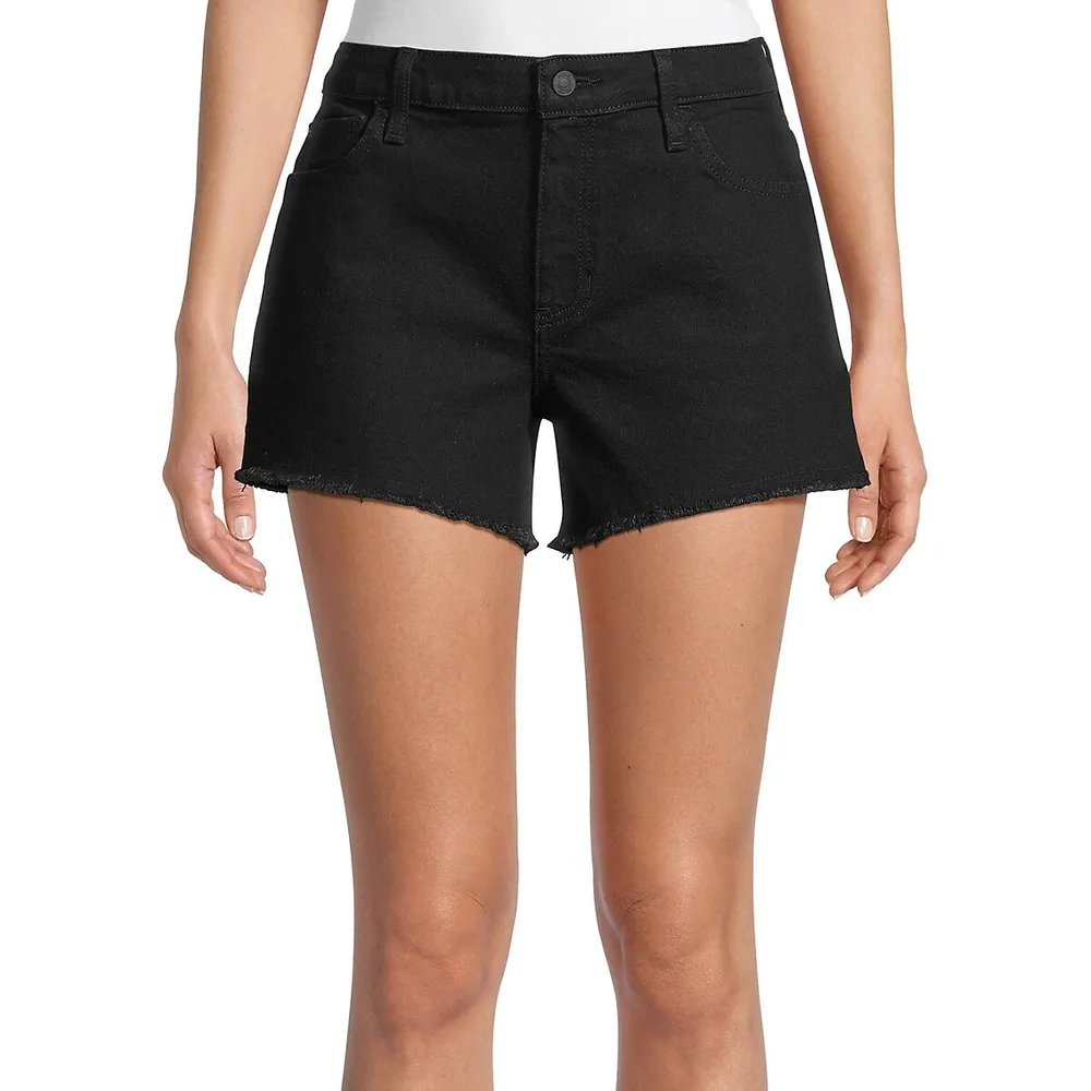 Relaxed Mid-Rise Midi Denim Short