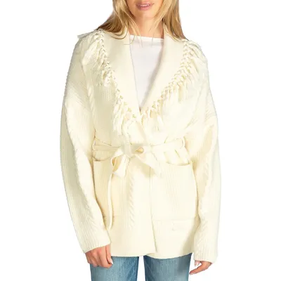 Guess Women's Long Sleeve Anne Belted Cardi Sweater