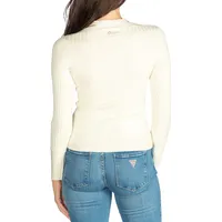 Shoulder Cutout Ribbed Sweater