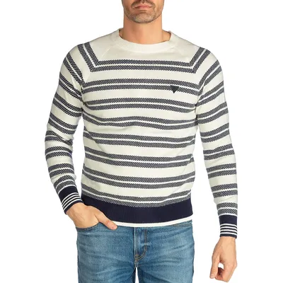 Adam Raglan Long-Sleeve Striped Sweater