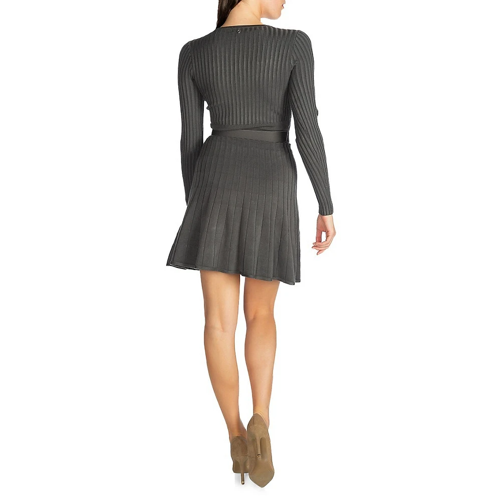 Paige Rib-Knit Sweater Dress