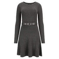 Paige Rib-Knit Sweater Dress