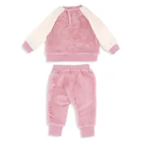 Baby Girl's Faux Fur Active Top and Pants Set