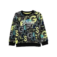 Little Boy's Eco Organic Cotton Allover Print Sweatshirt