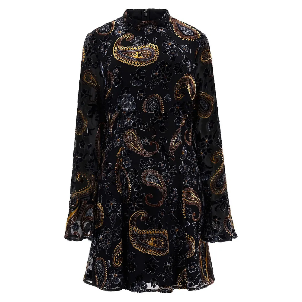 Long Sleeve Marina Paisley Dress