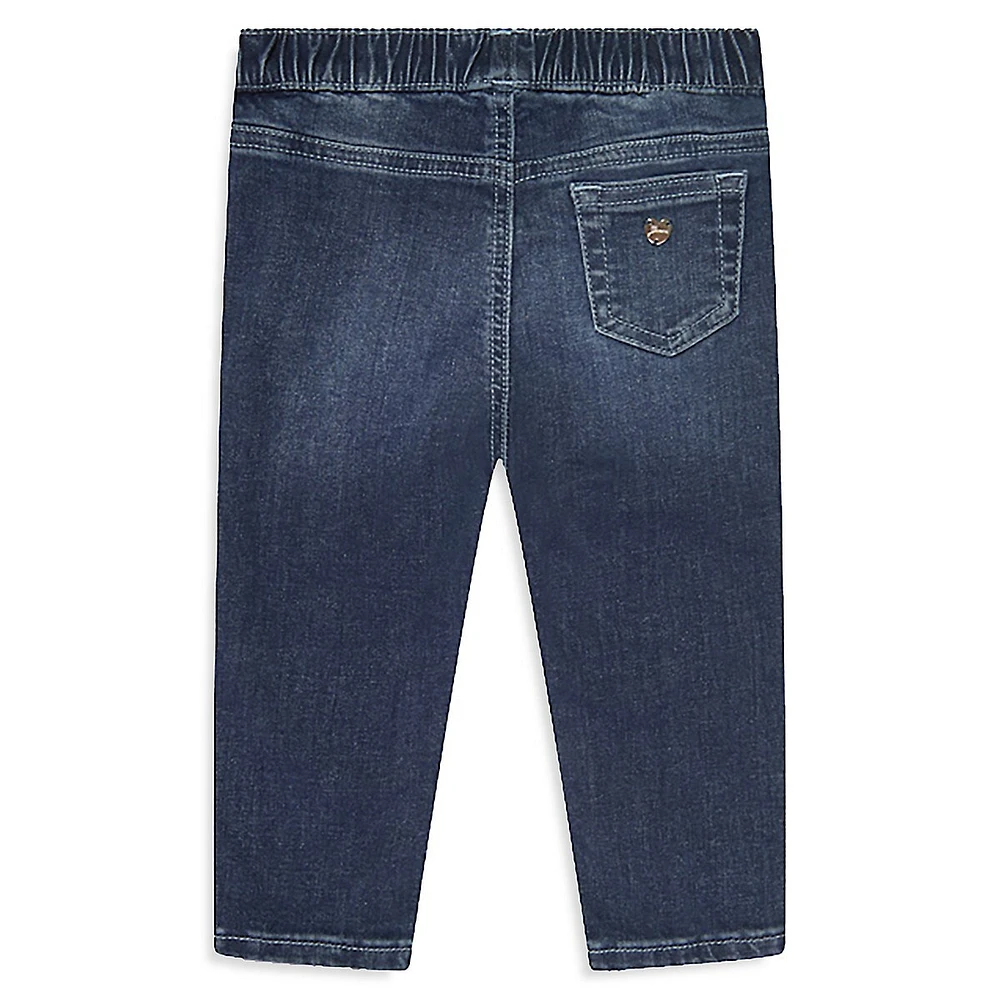 Little Girl's Star & Logo Pull-On Jeans