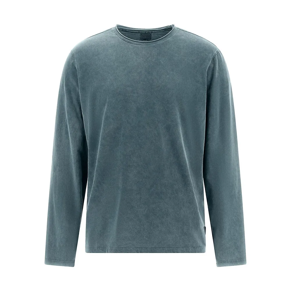 Mateo Washed Crewneck Long-Sleeve T-Shirt