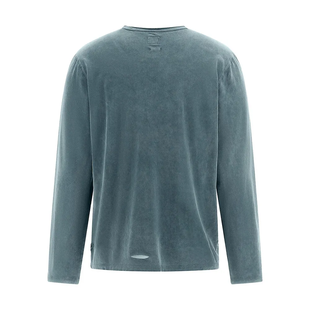 Mateo Washed Crewneck Long-Sleeve T-Shirt