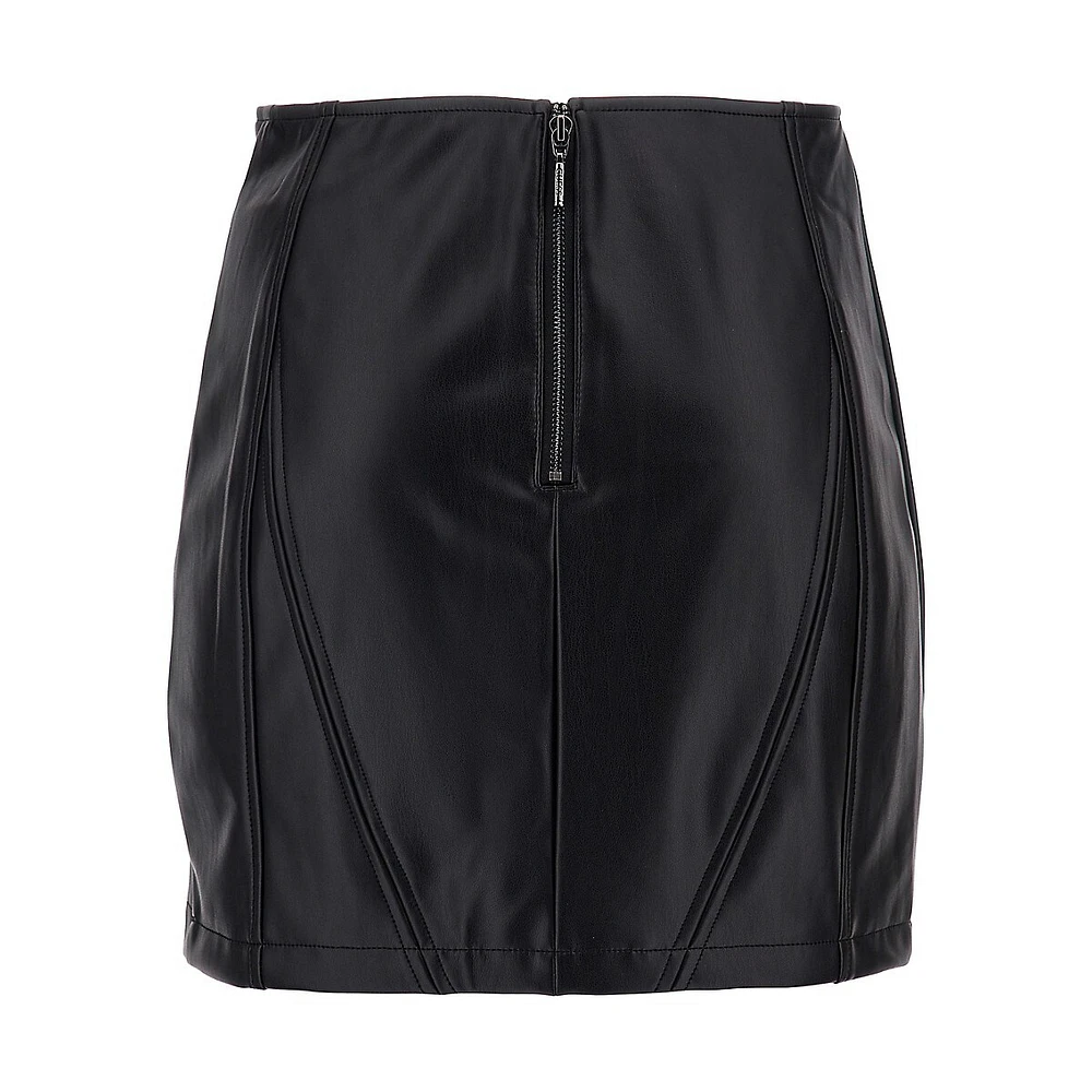 Zue Vegan Leather Mini Skirt