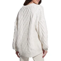 Aki Chenille Cable V-Neck Sweater