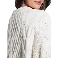 Aki Chenille Cable V-Neck Sweater