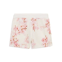 Little Girl's Cherry Blossom Knit Shorts