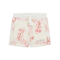 Little Girl's Cherry Blossom Knit Shorts