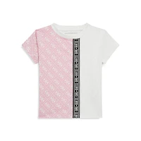 Little Girl's Eco G Logo Contrast T-Shirt