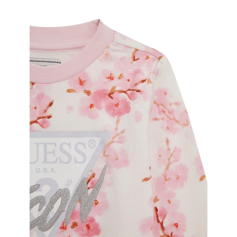 Little Girl's Crewneck Cherry Blossom Sweatshirt