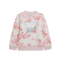 Little Girl's Crewneck Cherry Blossom Sweatshirt