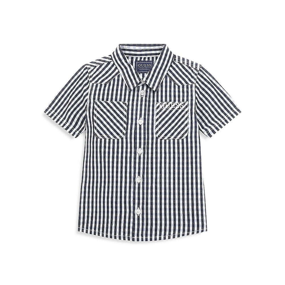 Little Boy's Guess Eco Gingham Shirt