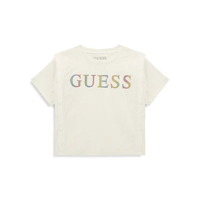 Girl's Glitter Rainbow Boxy T-Shirt