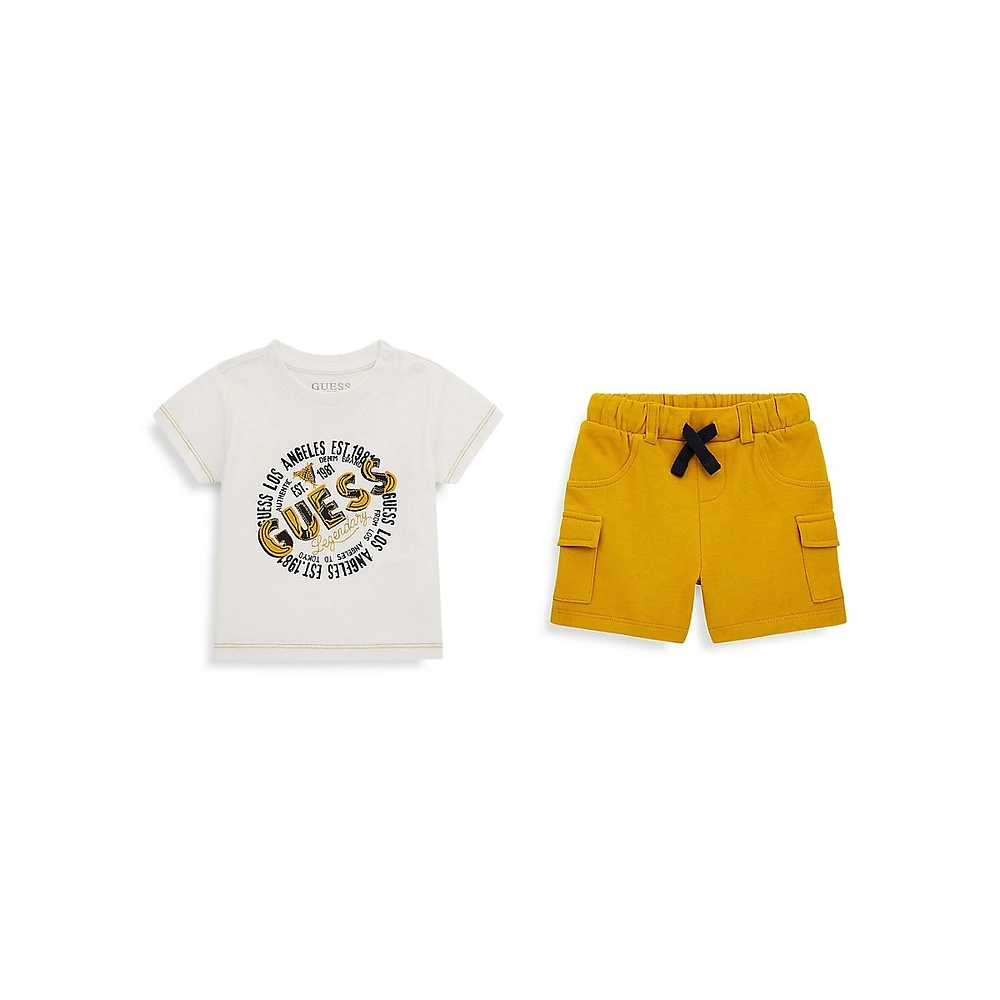 Baby Boy's 2-Piece T-Shirt & Cargo Shorts Set