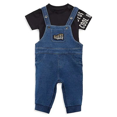 Baby Boy's 2-Piece T-Shirt & Denim Overall Set