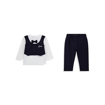 Baby Boy's Ceremony Suit-Look Shirt & Pants Set