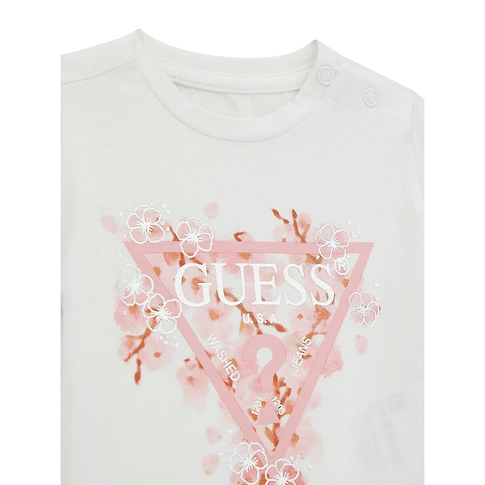 Baby Girl's Guess Eco Floral Logo T-Shirt