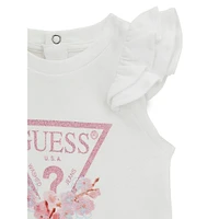 Baby Girl's 2-Piece Floral Logo T-Shirt & Leggings Set