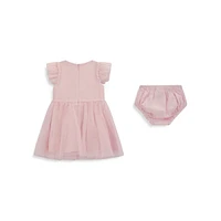 Baby Girl's Ruffled Sleeveless Soft Mesh Dress