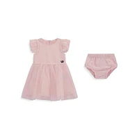 Baby Girl's Ruffled Sleeveless Soft Mesh Dress