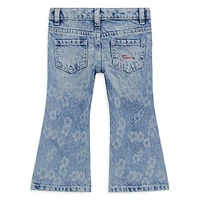 Little Girl's Floral Wash Flare Jeans