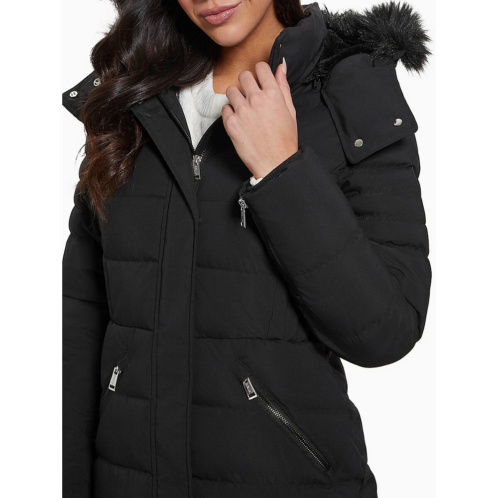 Calgary Faux Fur-Trimmed Puffer Jacket