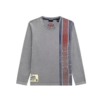 Boy's Organic Cotton-Blend Long-Sleeve Logo T-Shirt