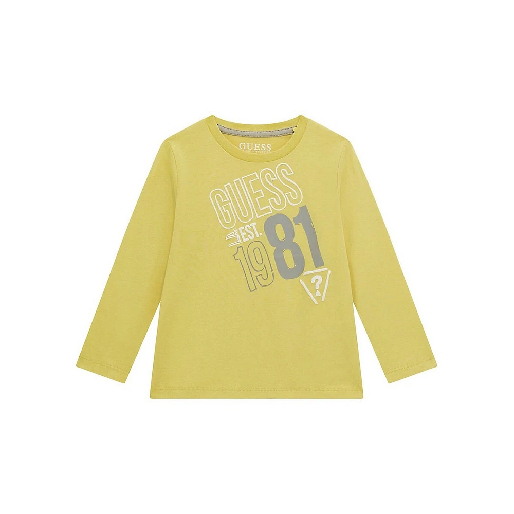 Little Boy's Organic Cotton-Blend Logo Long-Sleeve T-Shirt