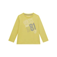 Little Boy's Organic Cotton-Blend Logo Long-Sleeve T-Shirt