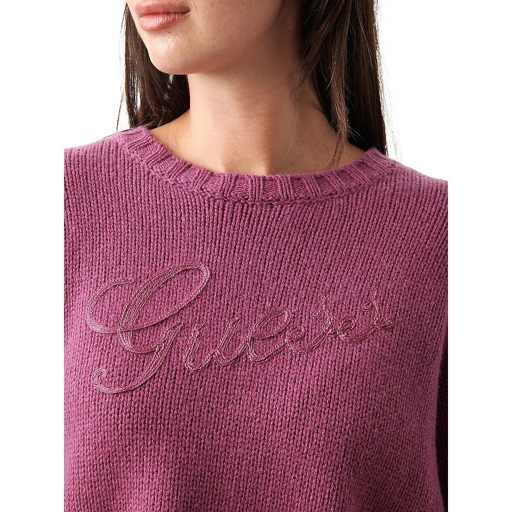 Pull en laine avec logo graphique vintage