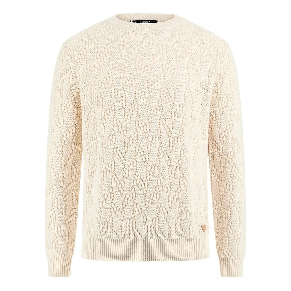 Evander Crewneck Cable Sweater