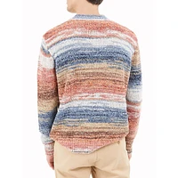 Edged Space-Dye Striped Sweater