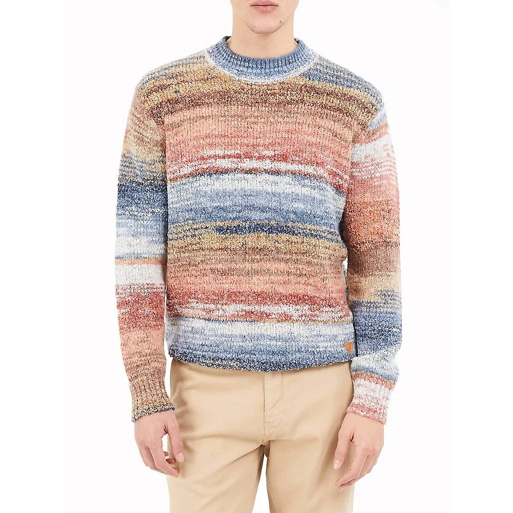 Edged Space-Dye Striped Sweater