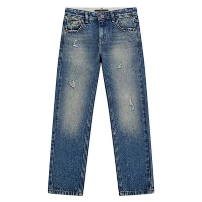 Boy's Straight-Leg Distressed Jeans