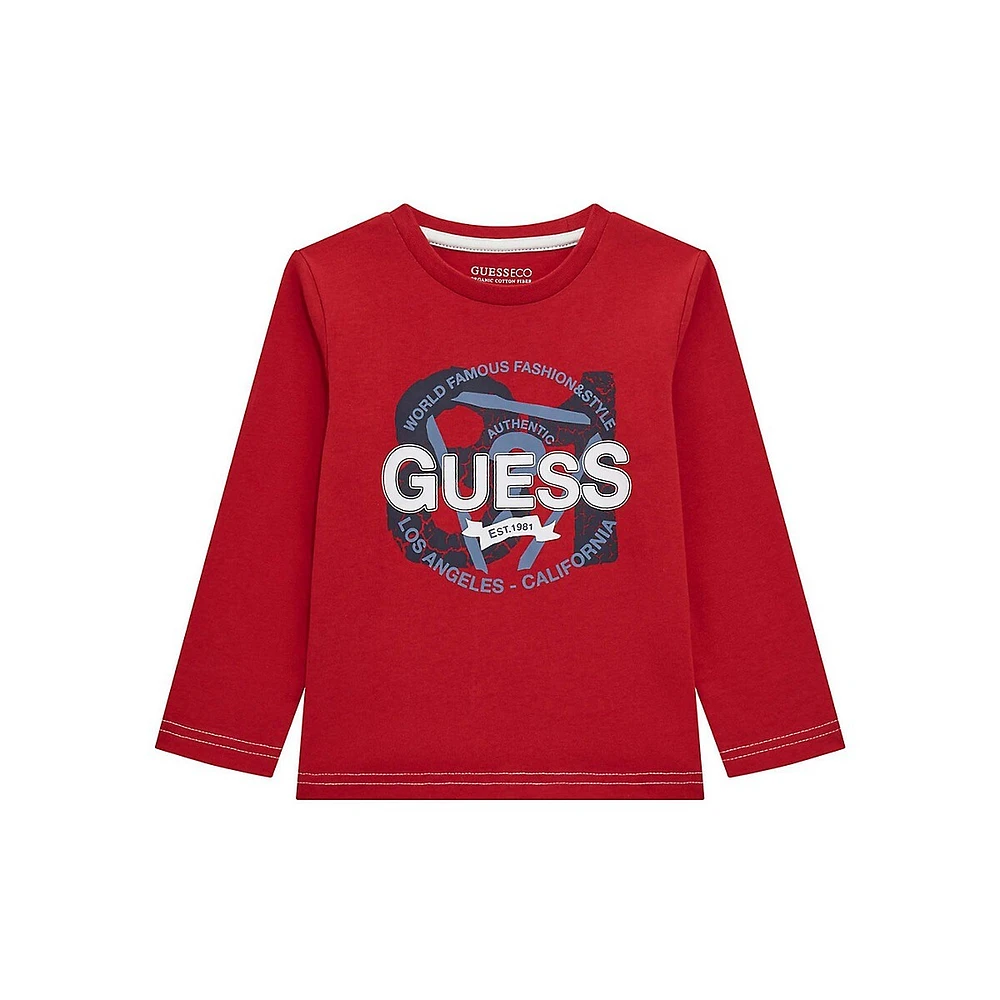 Little Kid's Organic Cotton-Blend Long-Sleeve Logo T-Shirt