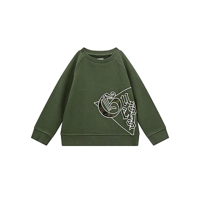 Little Kid's Organic Cotton-Blend Asymmetrical Logo Sweatshirt