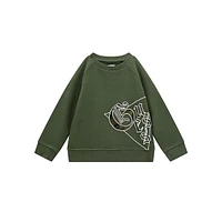 Little Kid's Organic Cotton-Blend Asymmetrical Logo Sweatshirt