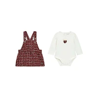 Baby Girl's 2-Piece Long-Sleeve Bodysuit & Tweed Skirtall Set