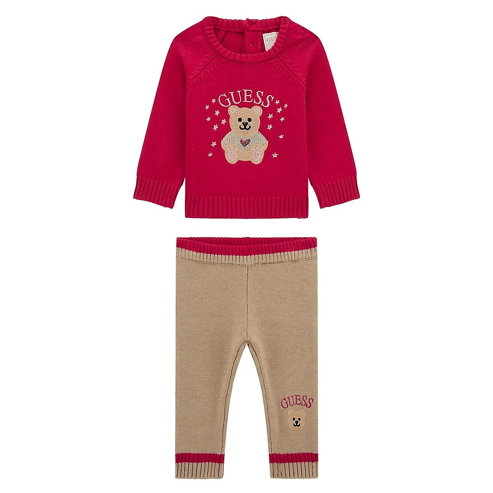 Baby Girl's 2-Piece Sweater-Knit Pullover & Pants Set