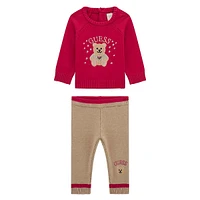 Baby Girl's 2-Piece Sweater-Knit Pullover & Pants Set