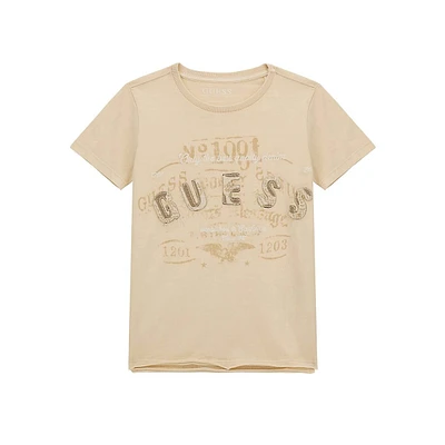 Boy's Organic Cotton-Blend Garment-Dyed Logo T-Shirt