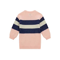 Little Girl's Lurex Knit Striped Midi Sweater Dress