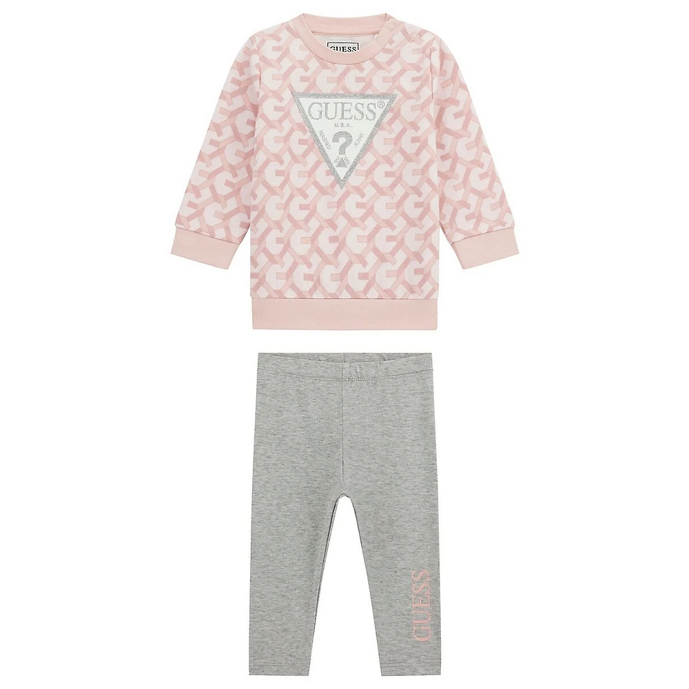 Ensemble 2 pièces sweat-shirt et leggings imprimés pour bébé