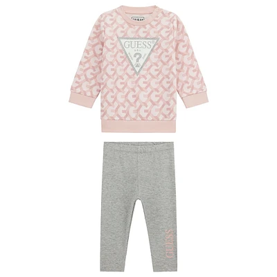 Ensemble 2 pièces sweat-shirt et leggings imprimés pour bébé